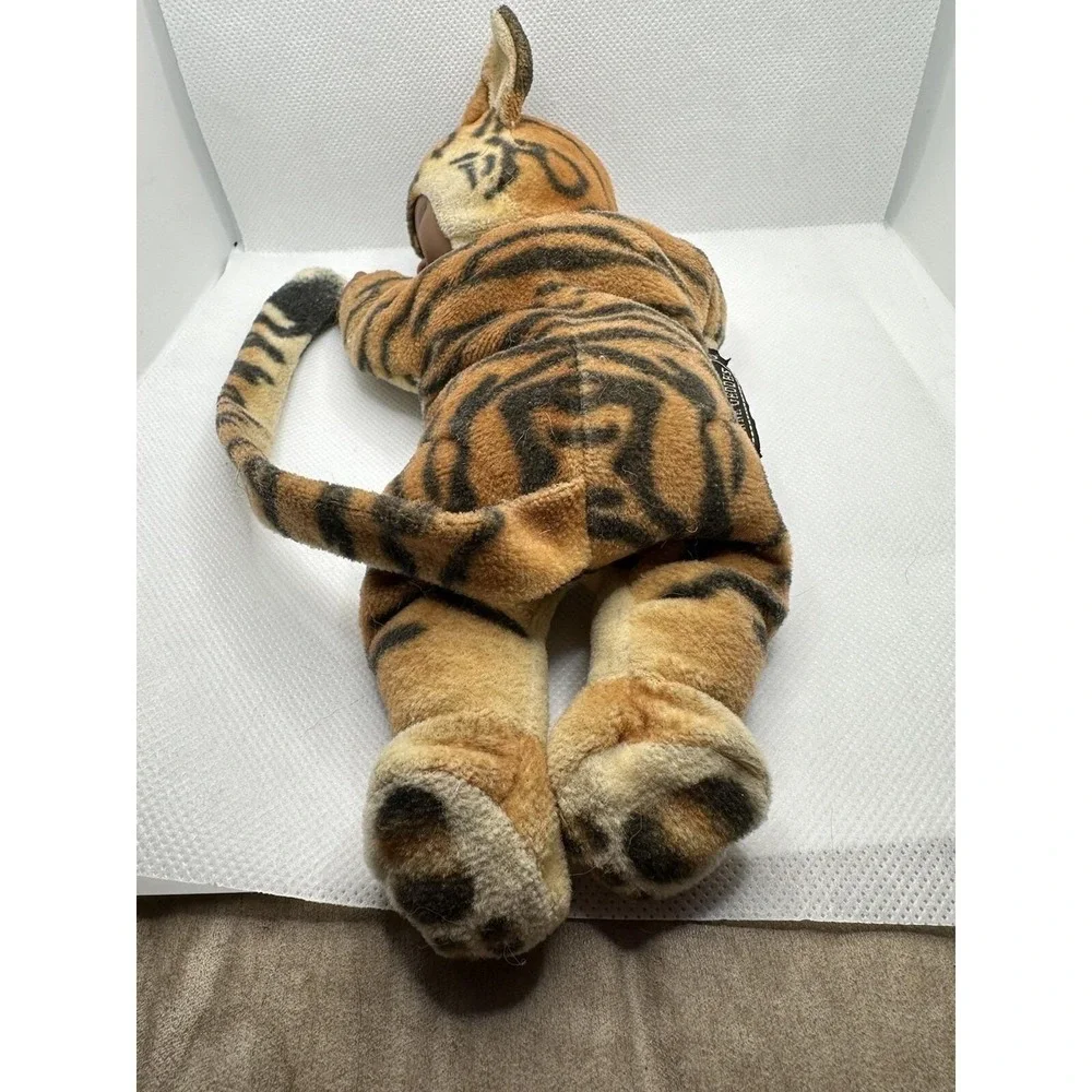 Anne Geddes Tiger Baby Dark Skinned Beanie Plush Stuffed Animal Vtg Doll 9
